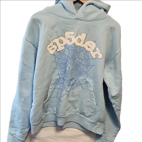 Sp5der Hoodie with Spider Web Design Sz L